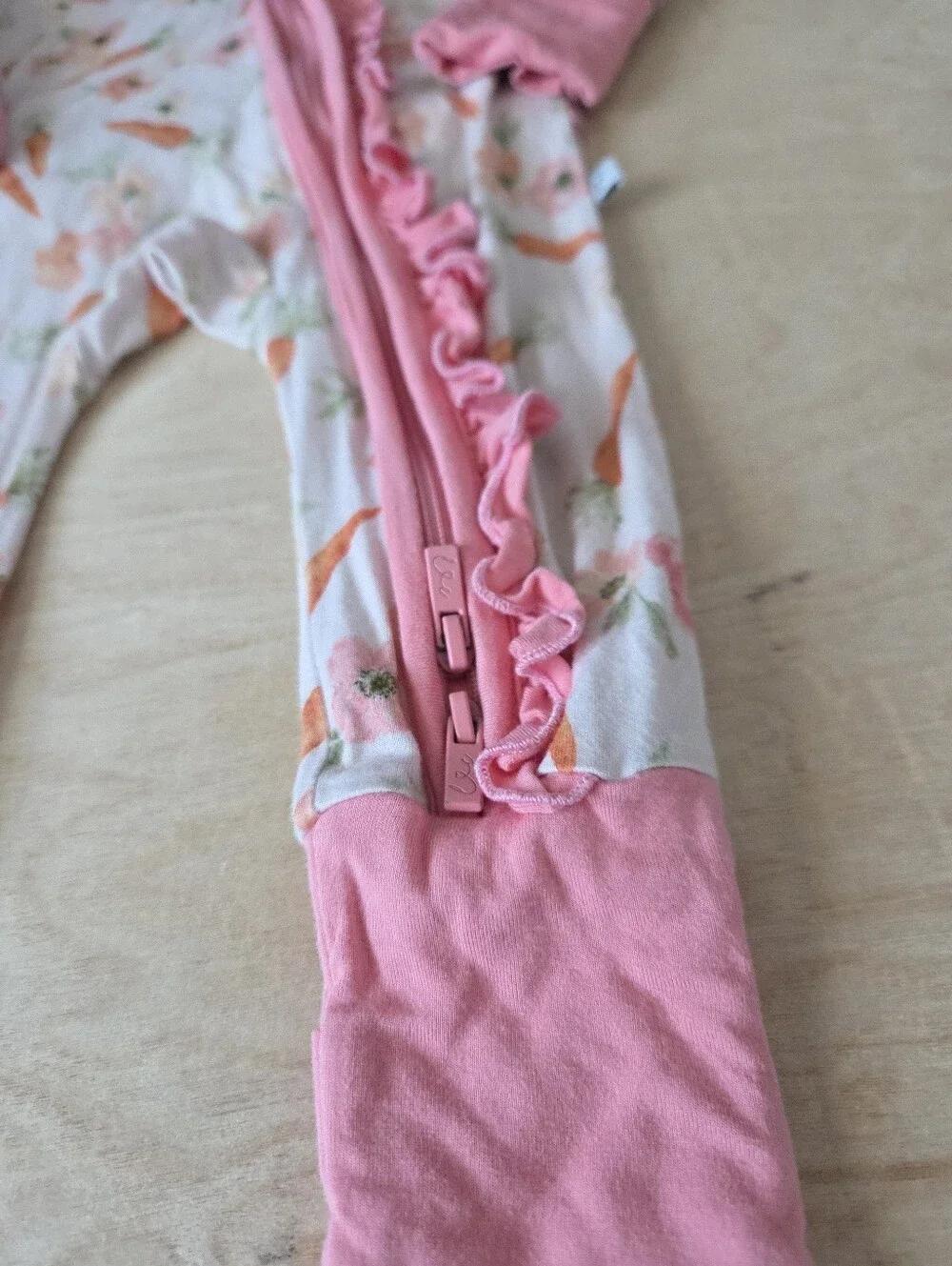 Laree And Co Pink Carrot Ruffle Bamboo Convertible Sleeper